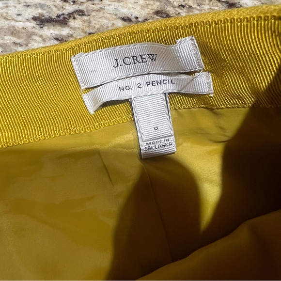 J Crew Lime Green/Yellow Wool No 2 Pencil Skirt 0 - Picture 3 of 10